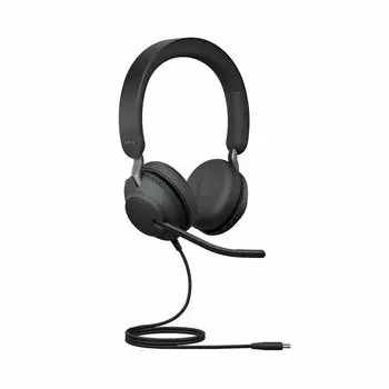 Jabra Evolve2 40 SE стереогарнитура с микрофоном, шумоподавлением, амбушюрами из пеноматериала с эффектом памяти для комфорта, веб-конференции, USB-C, в течение всего дня чёрный