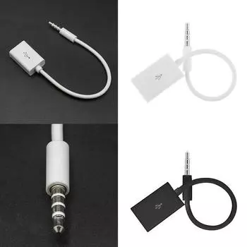 Jack 3.5 AUX аудио разъем для USB конвертер USB кабель шнур U диск телефон накопитель MP3 для автомобильных аксессуаров флэш-адаптер USB Speake белый
