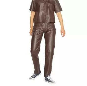 Jack & Jones Grace Straight Leather JJXX high waist брюки S