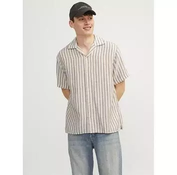 Jack & Jones Noto Stripe Resort рубашка с коротким рукавом XS
