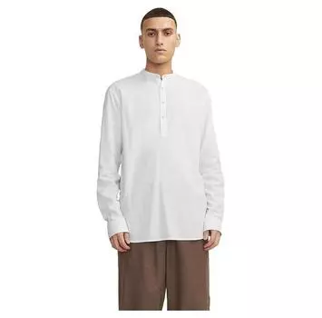 Jack & Jones Summer Half Placket Linen рубашка с длинным рукавом XL