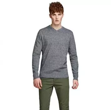Jack & Jones Свитер Basic Knit V-Neck Twisted With Jet Stream 2XL