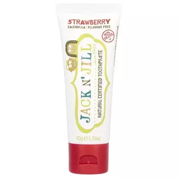 Jack n Jill, Сертифицированная натуральная зубная паста, со вкусом клубники, 1,76 унции (50 г)