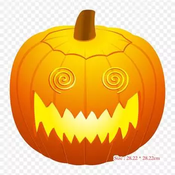Jack O Lantern Flash Bubbles Iron on Heat Transfer Printing Виниловые нашивки, наклейки для одежды, аппликации «сделай сам», моющиеся нашивки
