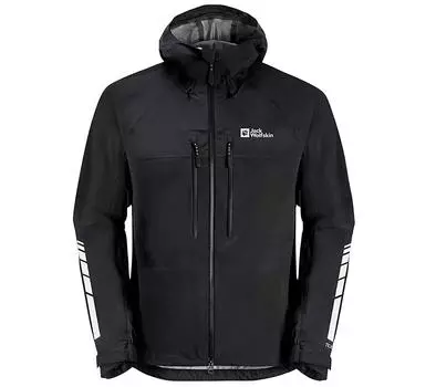Jack Wolfskin Morobbia 3l Jkt M — мужская жесткая велосипедная дождевик черная 1115501-6000 ОРИГИНАЛ