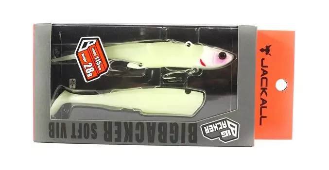 Jackall Big Backer Soft Vib Тонущая приманка 28 грамм Super Glow (5907)