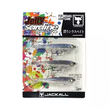 Jackall Jelly Sardine 54 мм Тонущая приманка с голограммой Silver Jelly (1419)