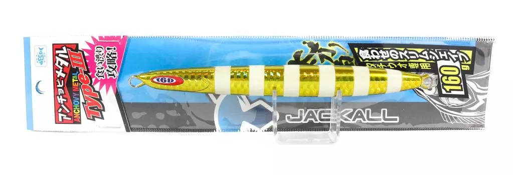 Jackall Metal Jig Анчоус Металл Тип 3 Флаттер 160 грамм Светящаяся золотая полоса (0057)