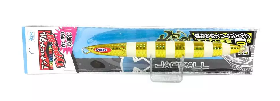 Jackall Metal Jig Анчоус Металл Тип 3 Флаттер 200 грамм Светящаяся золотая полоса (0156)