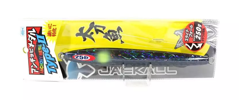 Jackall Metal Jig Анчоусы Металл Тип 2 Медленный слайд 250 грамм Stealth Black (5115)