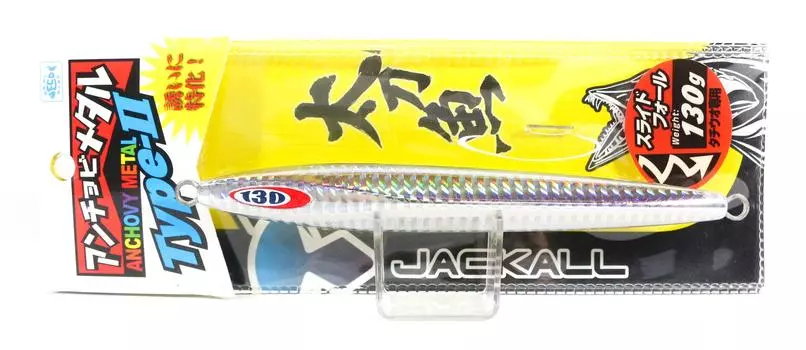 Jackall Metal Jig Anchovy Metal Тип 2 Slow Slide 130 грамм Tachi Silver (0356)
