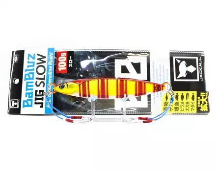 Jackall Metal Jig Bambluz Slow 100 грамм Glow Belly Красное золото Полоска (8008)