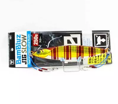 Jackall Metal Jig Bambluz Slow 250 грамм светящийся живот Красное Золото Полоса (8404)