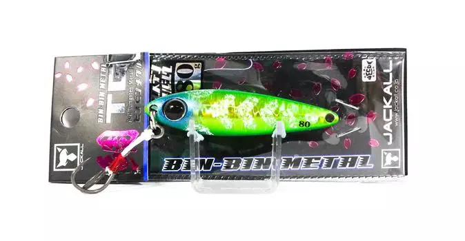 Jackall Metal Jig Bin Bin TG Tungsten 80 грамм Зеленое золото Ika Glow (1943 год)