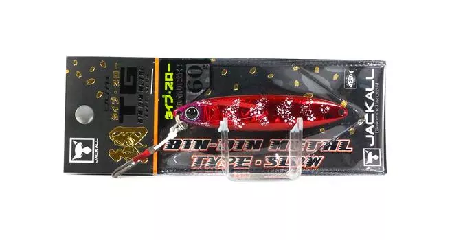 Jackall Metal Jig Bin Bin TG Type Slow Tungsten 60 грамм Красный Ika Glow (9859)