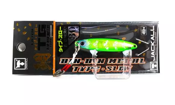 Jackall Metal Jig Bin Bin Тип TG Медленный вольфрам 30 грамм Зеленое золото Glow (9712)