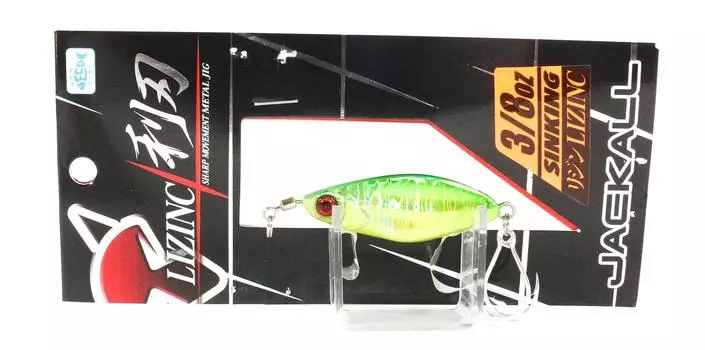 Jackall Metal Jig Lizinc 3/8 унции HL Зеленая задняя часть, золото (9113)