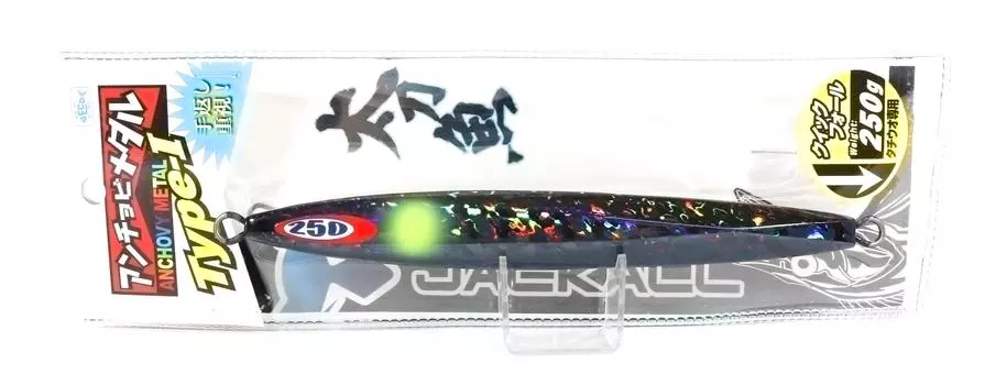 Jackall Металлический Джиг Анчоус Металл Тип 1 Стандарт 250 грамм Stealth Черный (5016)