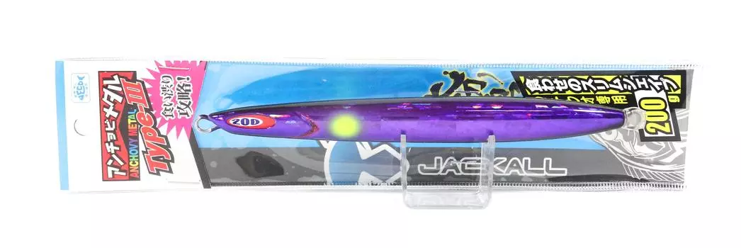 Jackall Металлический джиг Анчоус Металл Тип 3 Флаттер 200 грамм Tachiuo Purple (0118)