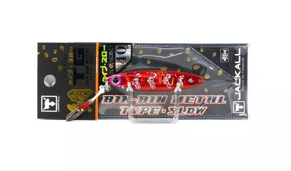 Jackall Металлический Jig Bin Контейнер TG Тип Медленный Вольфрам 40 грамм Красный Ika Glow (9774)