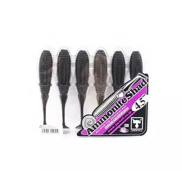 Jackall Мягкая приманка Аммонит Шад 4,5 дюйма Vibe Хвост Сексуальный Черный (9410)