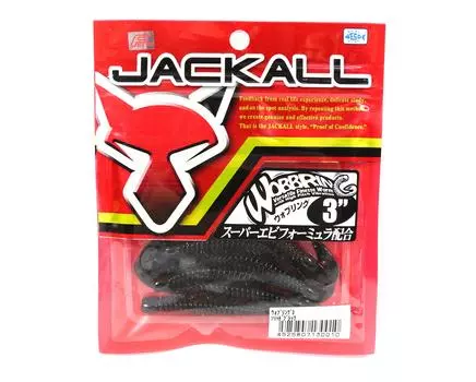 Jackall Мягкая Приманка Wobbring Grub Tail 3 дюйма Solid Black (0010)