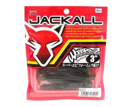 Jackall Мягкая Приманка Wobbring Grub Tail 3 дюйма Зеленый тыквенный бычок (0041)