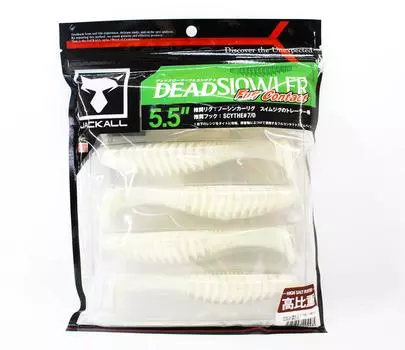Jackall Soft Lure Dead Slower Full Contact 5.5 Inches Super White (4484)