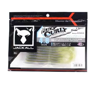 Jackall Soft Lure Flick Curly 4,8 дюйма, натуральная дыня для слабого освещения (0810)