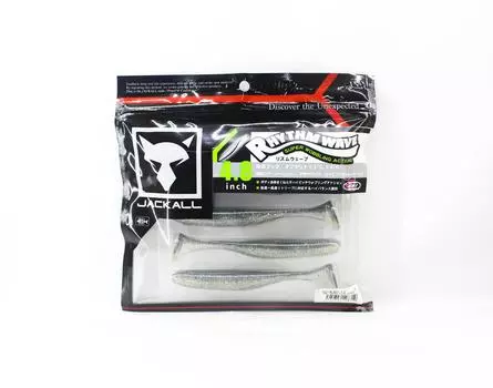 Jackall Soft Lure Rhythm Wave 4,8 дюйма Dark Thunder Clear Silver (8710)