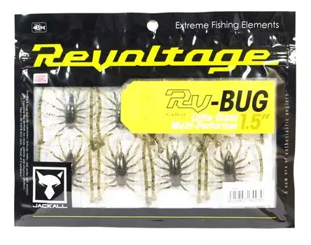 Jackall Soft Lure RV Bug 1,5 дюйма, зеленая тыква, перец (0060)