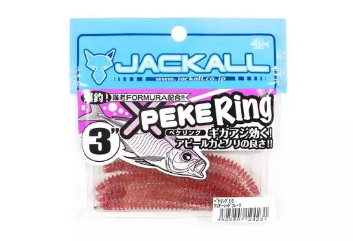 Jackall Soft Lure SW Light Game Peke Ring 3.0 Прозрачные красные чешуйки (4231)