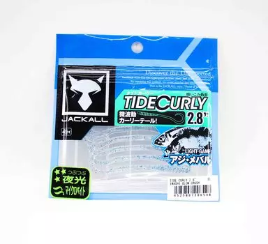 Jackall Soft Lure SW Light Game Tide Curly 2.8 Iwashi Glow Crush (6548)