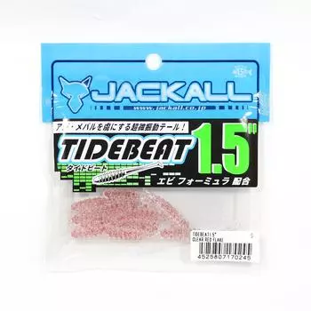 Jackall Soft Lure Tide Beat 1.5 Inches Clear Red Flake (0245)