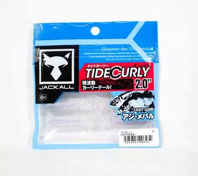 Jackall Soft Lure Tide Curly 2 дюйма с прозрачной призмой, неон (6432)