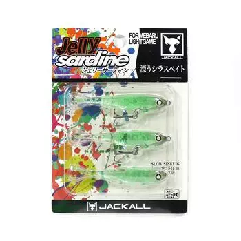 Jackall Тонущая приманка Jelly Sardine 54 мм Green Jelly Glow (1365)