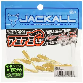 JACKALL Worm Amiami 1,5 дюйма Isome Glow Crush
