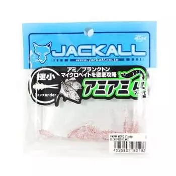 JACKALL Worm Amiami Micro 1 inch under (approx. 25mm) Clear Red Flake Lure