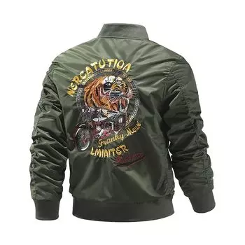 Jacket Flight Jacket Embroidery Filling Blouson Military Jacket FUN212 [East Rain] MA-1 Men s