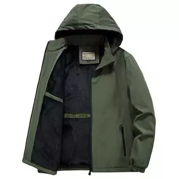 Куртка мужская осенняя одежда свободная большого размера зимняя флисовая утолщенная повседневная спортивная куртка M