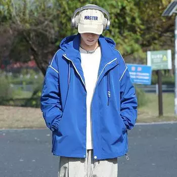 Jacket Men s Autumn New Mountaineering Tooling Outdoor Windproof Loose Hooded Casual Jacket M