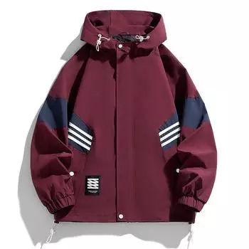 Куртка мужская модная трендовая мужская повседневная куртка куртка с капюшоном куртка с закрытым рукавом деревенская трендовая куртка для подростков M чёрный