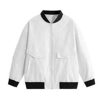 Куртка мужская модная трендовая мужская бейсбольная куртка с воротником и карманами, украшение для подростков, весна-осень, мужская куртка M