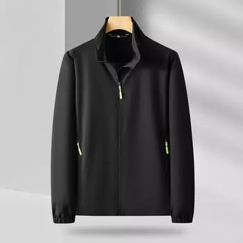 Jacket Men s Jacket New Spring and Autumn Trendy Stand Collar Work Clothes Men s Hooded Versatile Windbreaker Jacket S