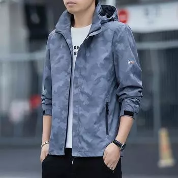 Куртка мужская новая осенняя куртка модный бренд водонепроницаемая ветрозащитная куртка с капюшоном пара альпинистская куртка мужская M