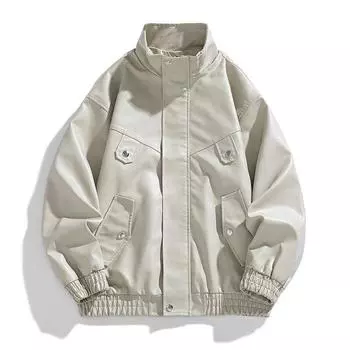 Jacket Men s Simulated Leather Thickened Short Spring and Autumn Bomber Jacket Jacket for Men M