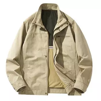 Куртка мужская весна и осень повседневная свободная универсальная инструментальная молодежная трендовая мужская куртка M хаки