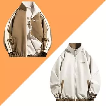 Куртка мужская весна и осень мужская красивая повседневная куртка с капюшоном для инструментов мужская M белый