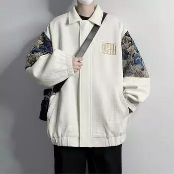 Jacket men s spring and autumn new Korean style versatile casual youth loose color-blocking splicing sports jacket for men M