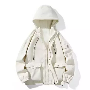 Jacket Men s Spring and Autumn New Style Hooded Loose Retro Workwear Casual Trendy Brand Functional Jacket Jacket Versatile M